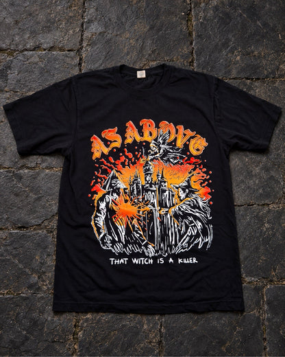 That Witch Is A Killer t-shirt — flat lay